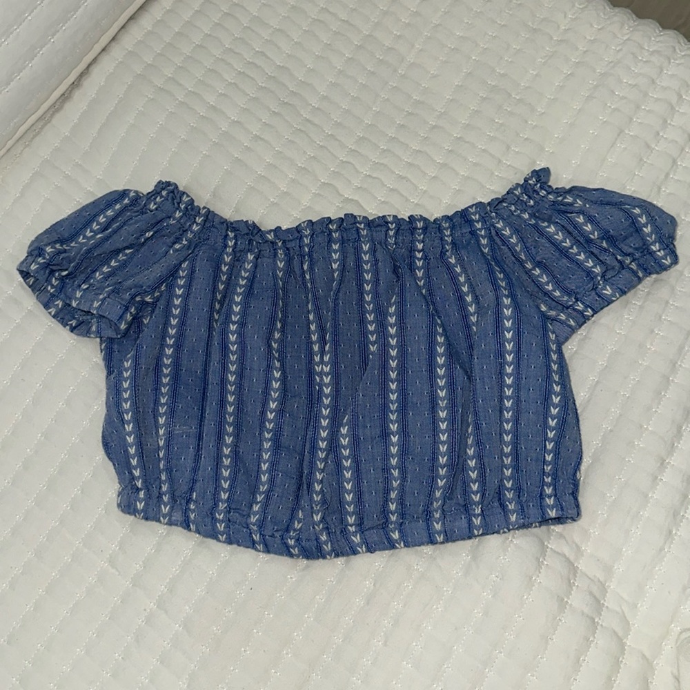 BCBG Blue Crop Top